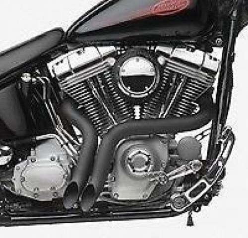 1PC LAF 2 Drag Pipes Exhaust For Harley Softail Touring Dyna Sportster 1984-2014 Black 